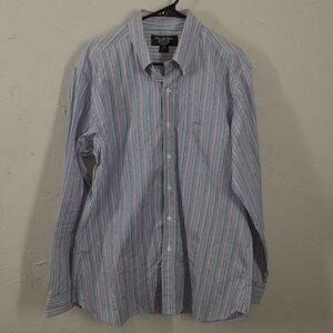 Brooks Brothers Country Club Striped Shirt Mens L Slim Fit Long Sleeve USA